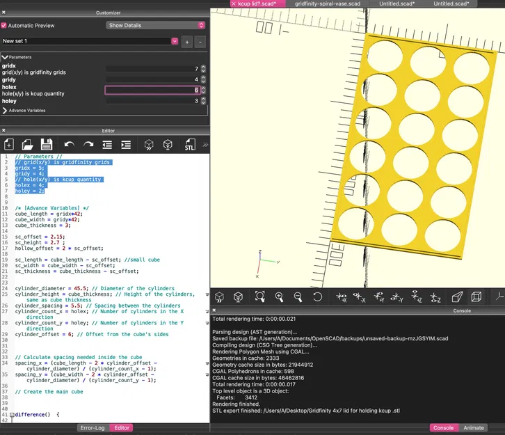 Nắp đậy cơ bản Gridfinity cho k-cup cà phê hoặc hạt giống - Image 1