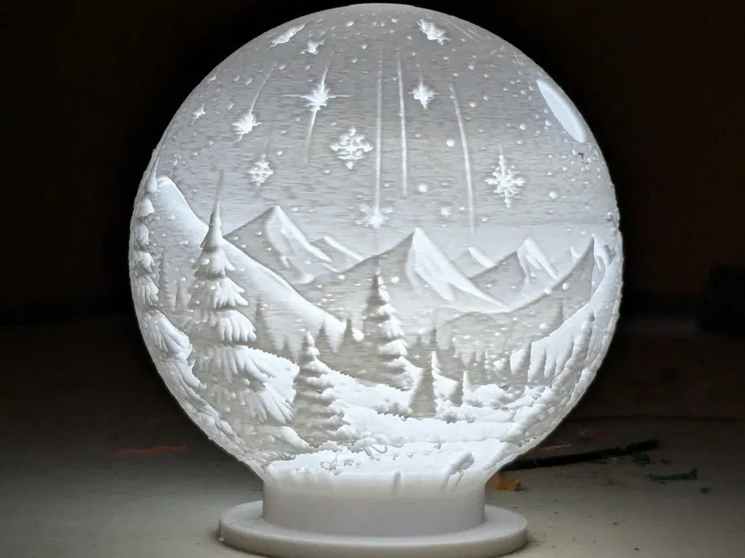 Cầu thủy tinh Giáng sinh "Snow" với phong cảnh mùa đông - Image 1