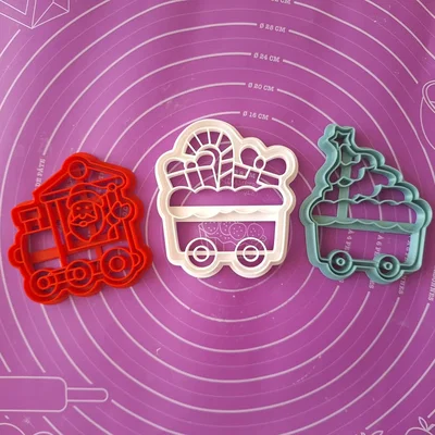 Bộ khuôn cắt bánh quy hình xe lửa Giáng Sinh của Ông Già Noel