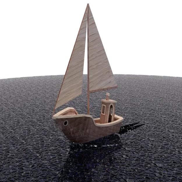 Thuyền buồm Benchy in 3D với cột buồm tách rời - Image 1