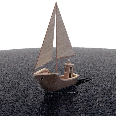 Thuyền buồm Benchy in 3D với cột buồm tách rời