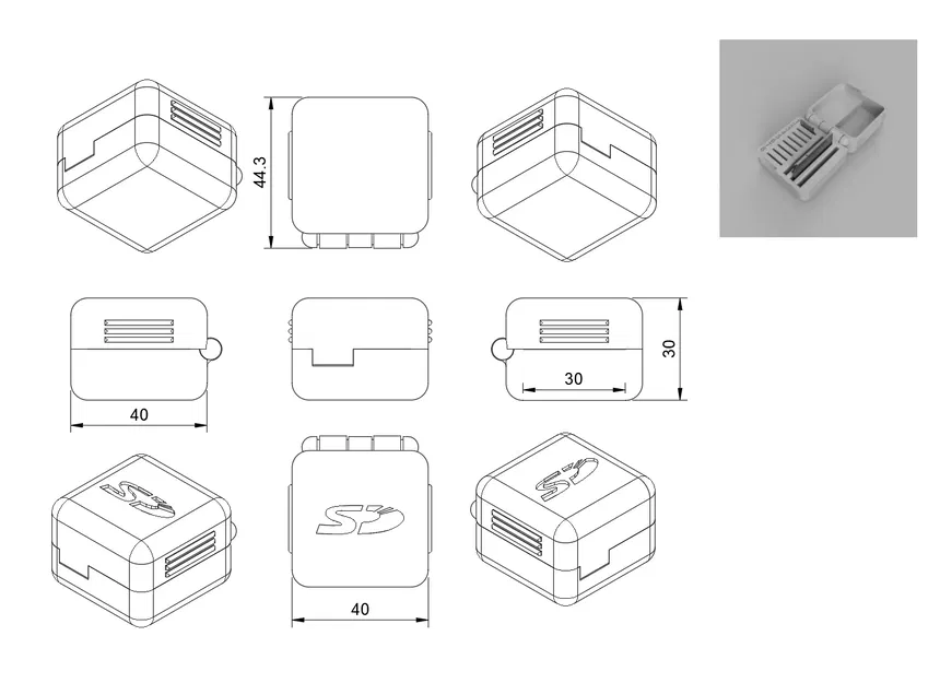 Hộp đựng thẻ nhớ MicroSD và SD 8 ngăn kích thước 4x4x3cm - Image 3