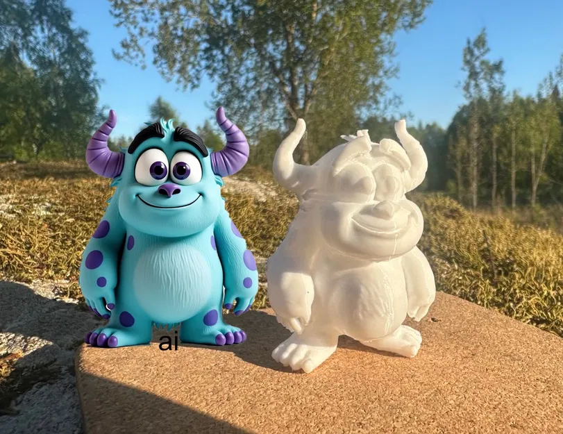 Bạn Bàn Sulley Dễ Thương Trong Phong Cách Tối Giản - Image 1