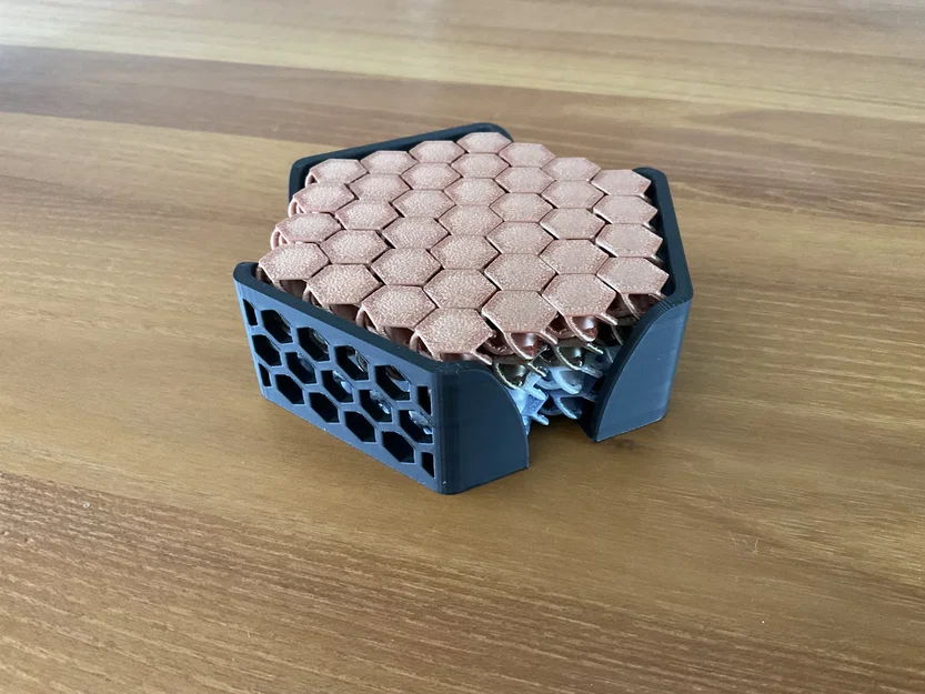 Giá đỡ đế lót ly NASA Chainmail Hex cho 4 ly - Image 1