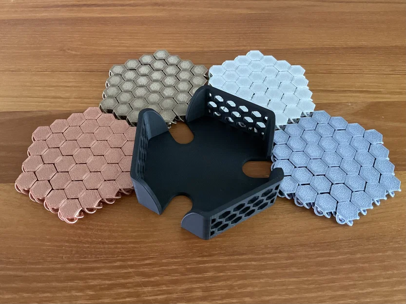 Giá đỡ đế lót ly NASA Chainmail Hex cho 4 ly - Image 4