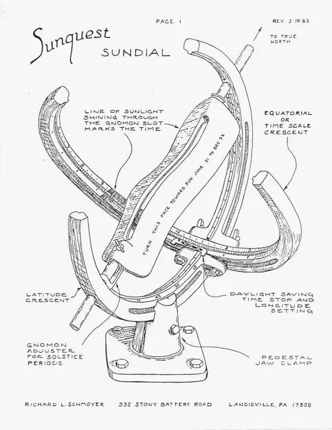 Đồng hồ mặt trời Schmoyer theo kiểu xích đạo và analemmatic - Image 13