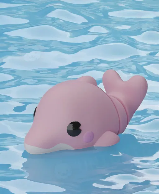 Móc khóa cá heo sông Amazon Flexi (Màu đơn) - Image 1