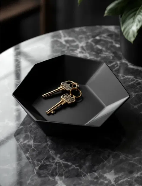 Khay để chìa khóa và tiền xu hình bát giác hiện đại - Image 2