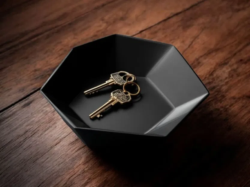 Khay để chìa khóa và tiền xu hình bát giác hiện đại - Image 4