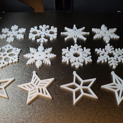 Bộ 12 bông tuyết đơn giản trang trí cây thông Giáng Sinh