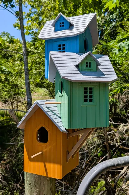 Nhà chim ba tầng không cần hỗ trợ! Cải tiến! - Image 1