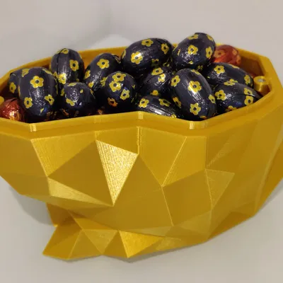 Hộp quà thỏ phong cách low poly cho lễ Phục Sinh