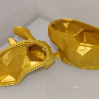 Hộp quà thỏ phong cách low poly cho lễ Phục Sinh