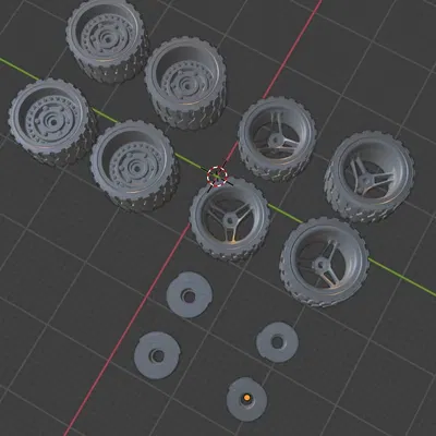 Lốp và vành Off Road và Street Bash - Gaslands 1:64