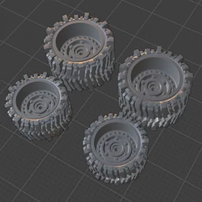 Lốp và vành Off Road và Street Bash - Gaslands 1:64