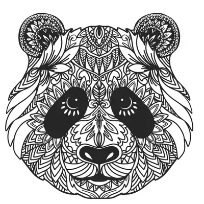 Mô hình mandala gấu trúc cao 2mm dễ in