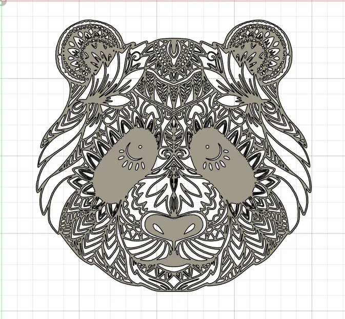 Mô hình mandala gấu trúc cao 2mm dễ in - Image 2