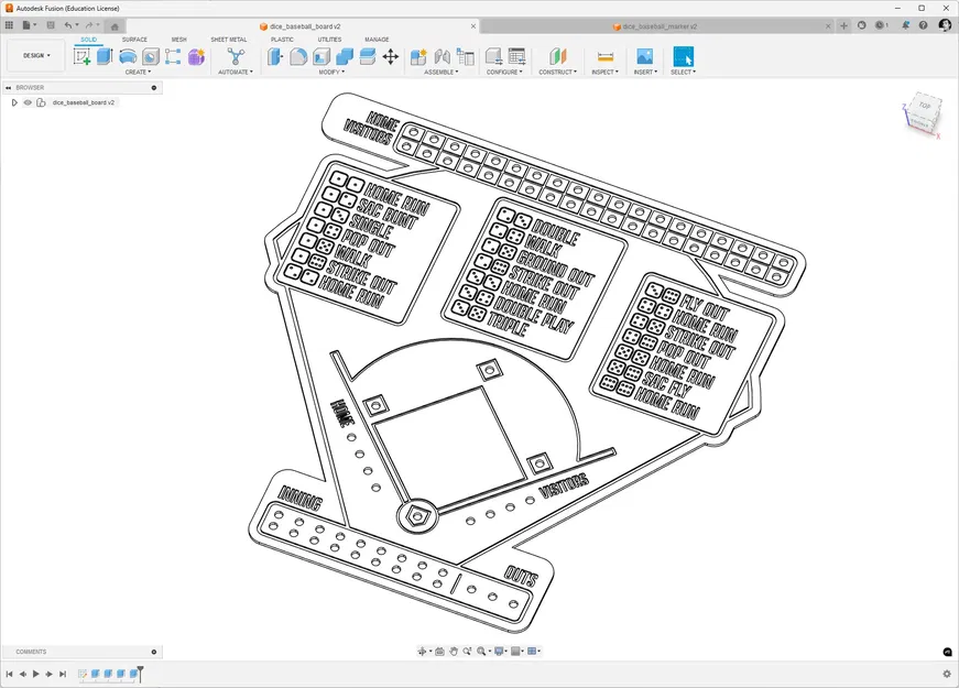 Bảng trò chơi bóng chày bằng xúc xắc tự chế - Image 2