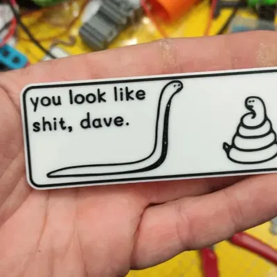 Biển báo hài hước "Bạn nhìn như một đống rác, Dave