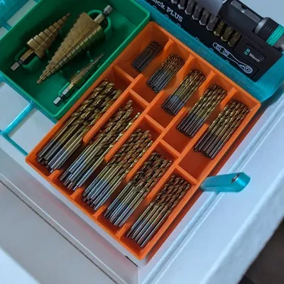 Giá đỡ khoan đa năng Gridfinity cho 10 kích thước mũi khoan