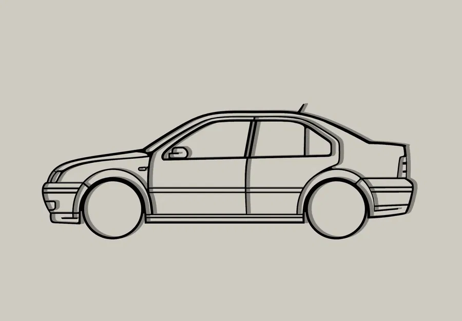 Nghệ thuật treo tường Volkswagen Jetta MK4 - Image 1