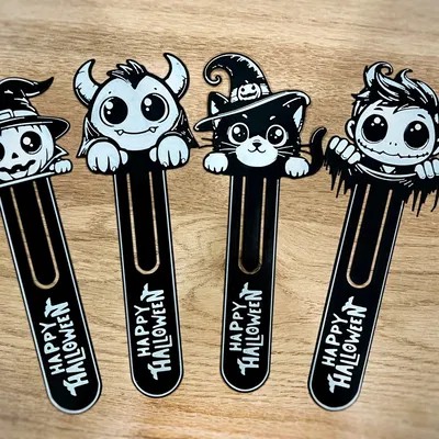 Đánh dấu trang Halloween dễ thương - 4 thiết kế độc đáo