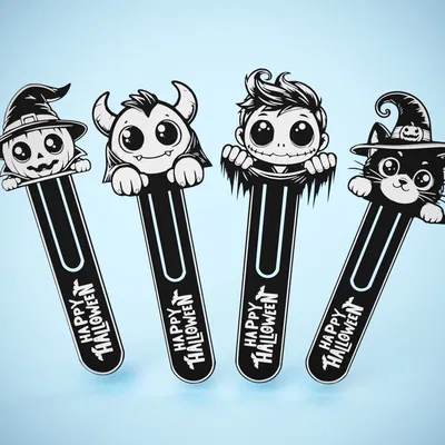 Đánh dấu trang Halloween dễ thương - 4 thiết kế độc đáo