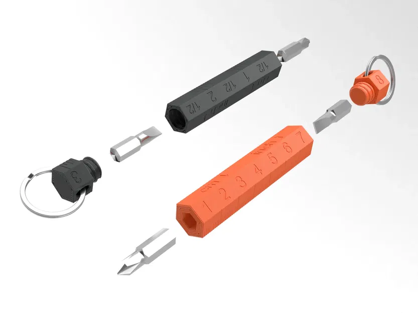 Móc chìa khóa đa năng tích hợp tua vít và thước kẻ - Image 1