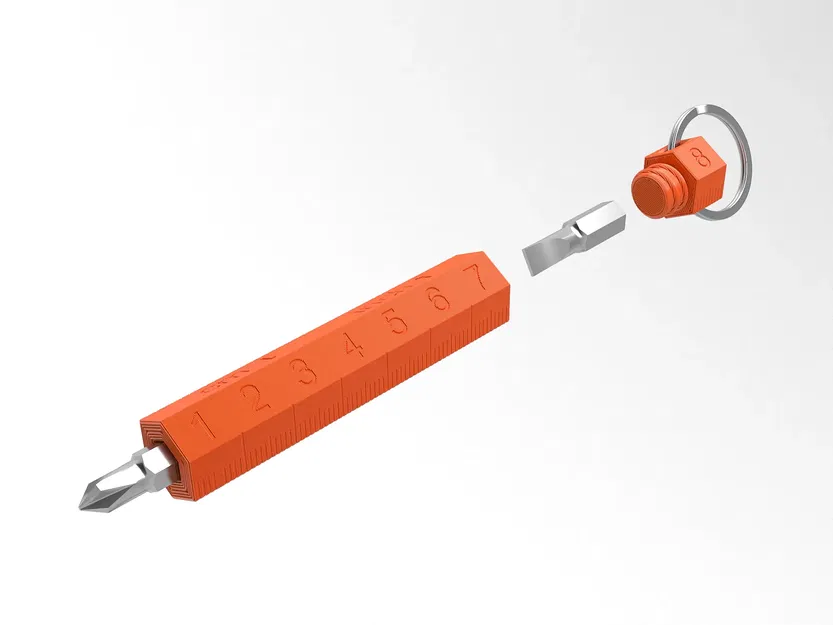 Móc chìa khóa đa năng tích hợp tua vít và thước kẻ - Image 5