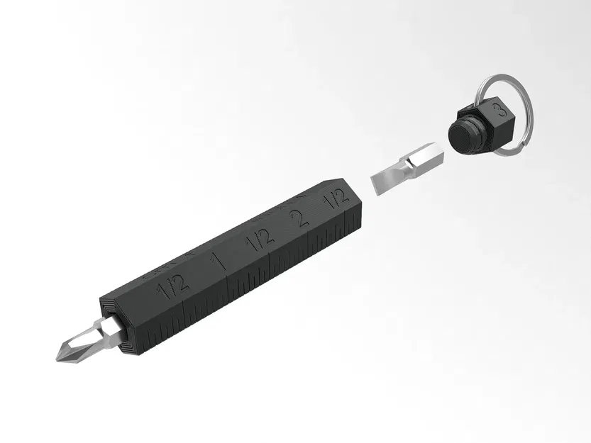 Móc chìa khóa đa năng tích hợp tua vít và thước kẻ - Image 6