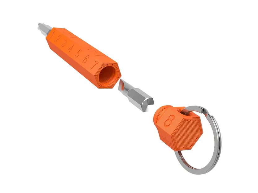 Móc chìa khóa đa năng tích hợp tua vít và thước kẻ - Image 7