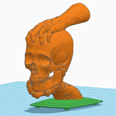 Đôi tay zombie cầm đầu lâu trang trí Halloween