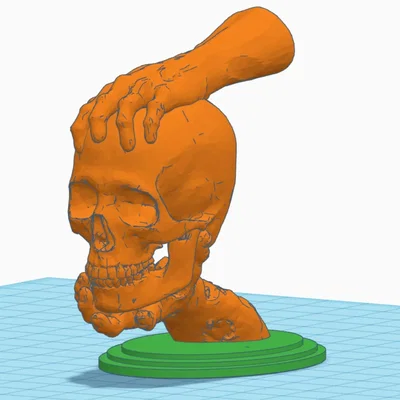 Đôi tay zombie cầm đầu lâu trang trí Halloween