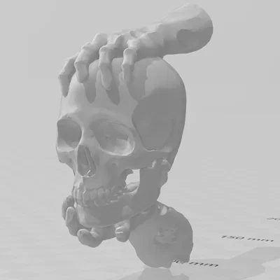 Đôi tay zombie cầm đầu lâu trang trí Halloween