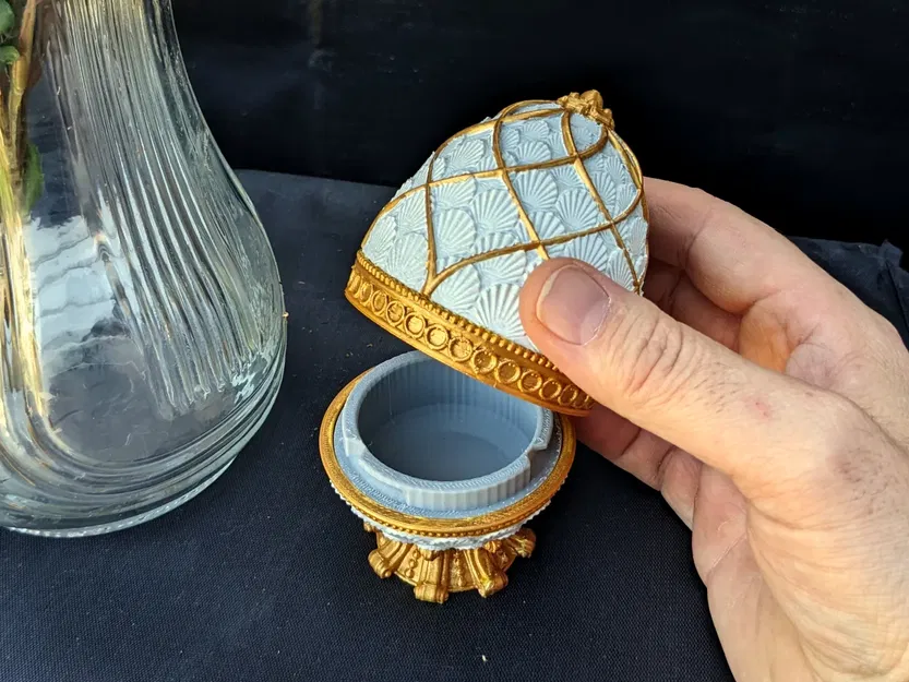 Bình trứng Faberge trang trí không có câu đố - Image 2