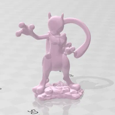 Tượng Mewtwo Pokemon 3D quét với chi tiết tinh xảo