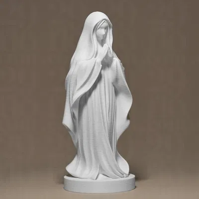 Tượng Thánh Maria với hiệu ứng Fuzzy Skin