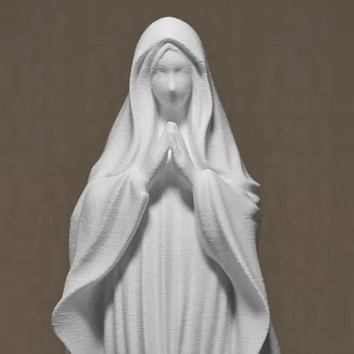 Tượng Thánh Maria với hiệu ứng Fuzzy Skin