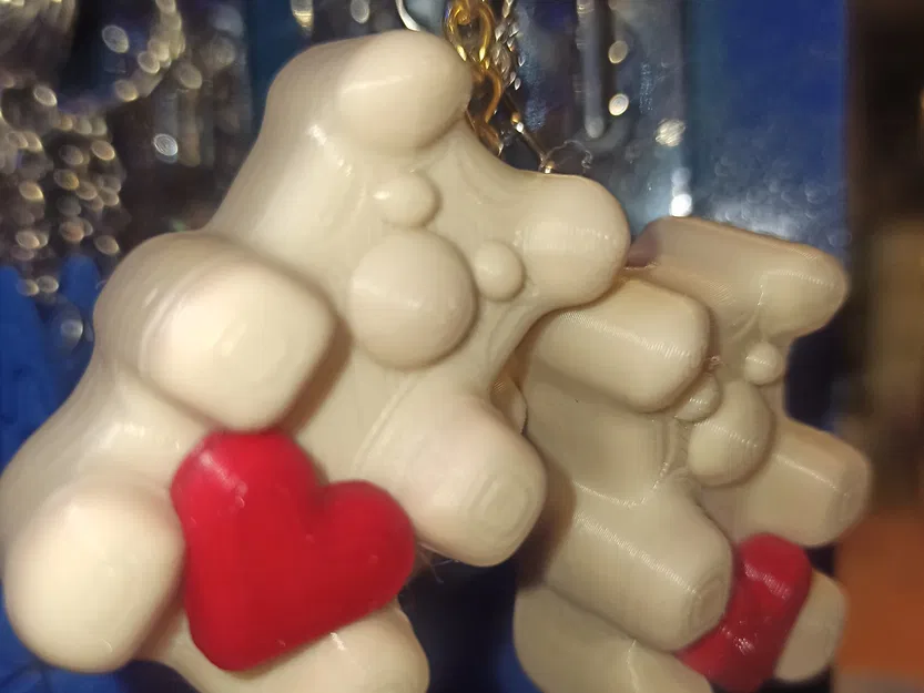 Gấu gummy yêu thương với trái tim (móc khóa và hạt) - Image 4