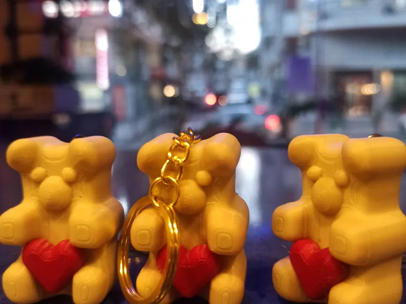 Gấu gummy yêu thương với trái tim (móc khóa và hạt) - Image 8