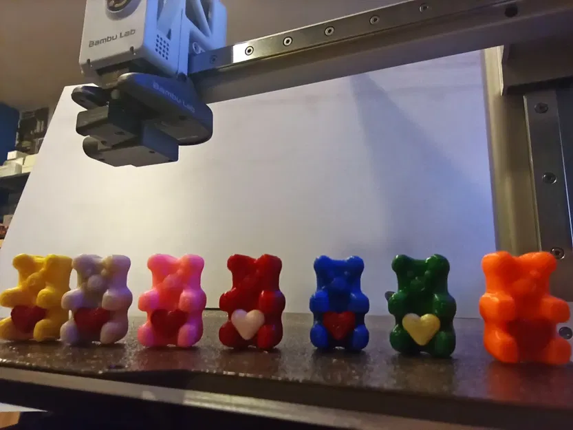 Gấu gummy yêu thương với trái tim (móc khóa và hạt) - Image 9