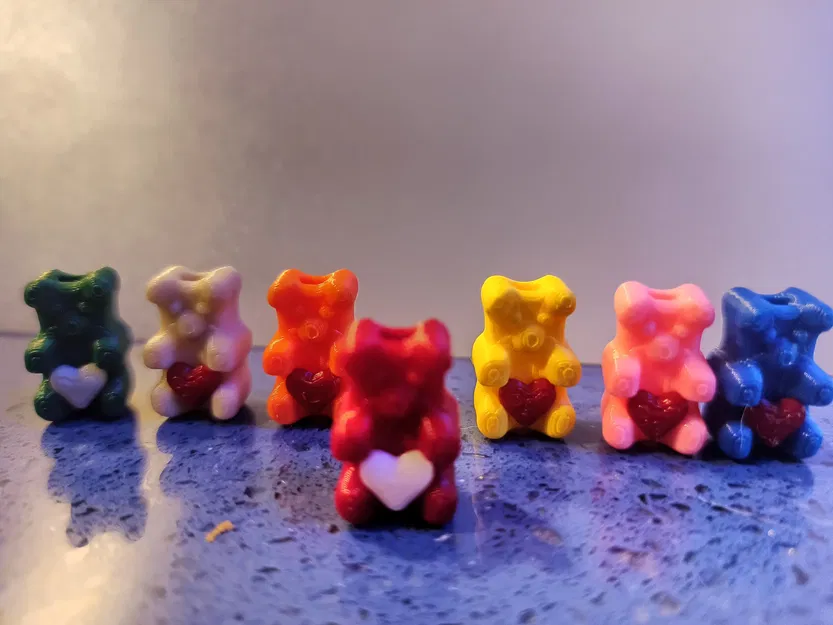 Gấu gummy yêu thương với trái tim (móc khóa và hạt) - Image 10