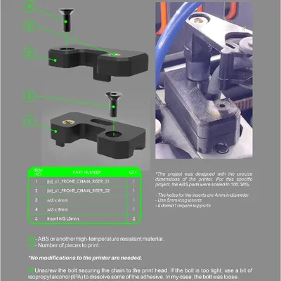 Giá đỡ xích trước CREALITY K1MAX [12mm] Nâng cao