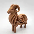 Tượng cừu khắc gỗ phong cách Viking - Thumbnail 1