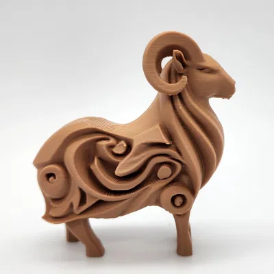 Tượng cừu khắc gỗ phong cách Viking