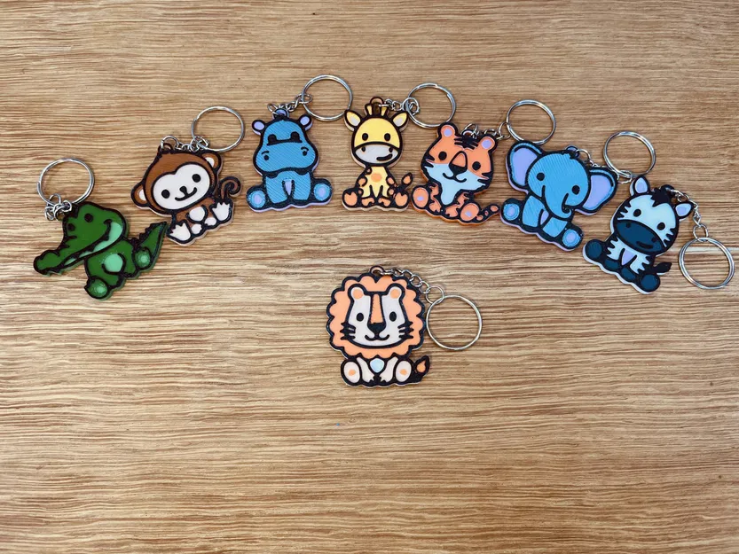 Hình chóp khóa hình sư tử dễ thương theo chủ đề safari - Image 1