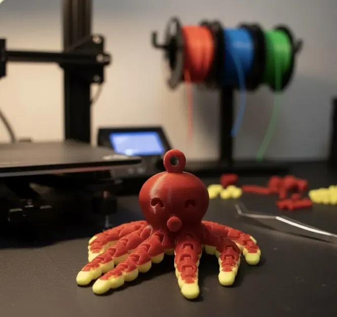 Móc khóa bạch tuộc khớp nối độc đáo - Image 1