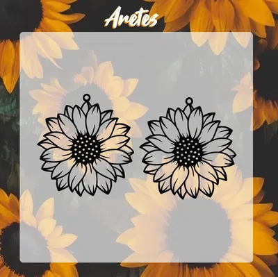 Bông tai hình hoa hướng dương kích thước 5x5 cm