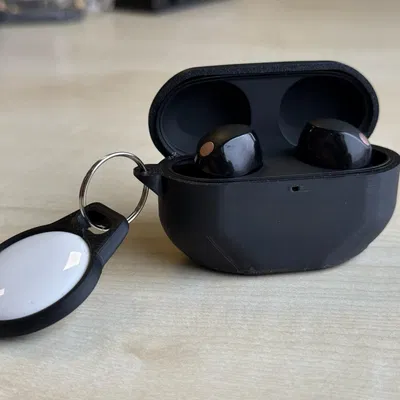 Vỏ tai nghe Sony WF-1000xm5 với móc gắn airtag