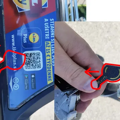 Chìa khóa móc khóa đồng xu cho xe đẩy và bảng tên